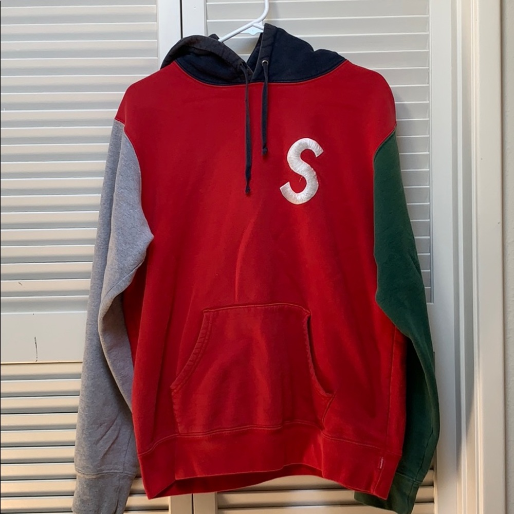Supreme color blocked hoodie